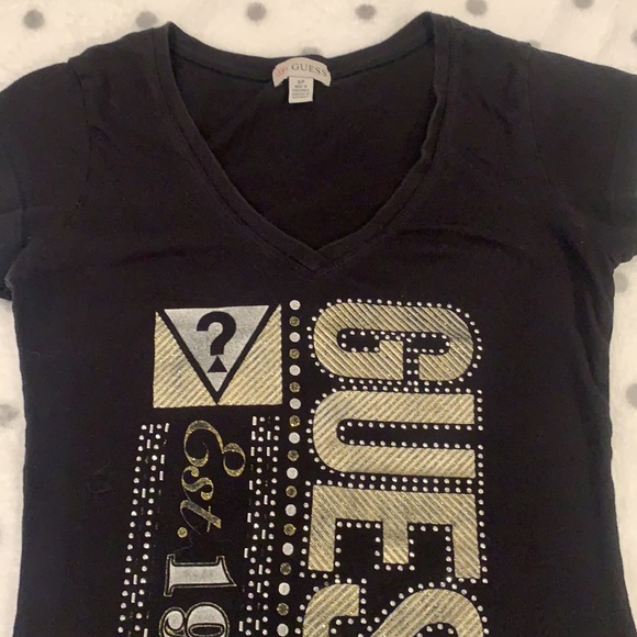 Vintage guess fitted v neck t shirt - Picture 3 of 7